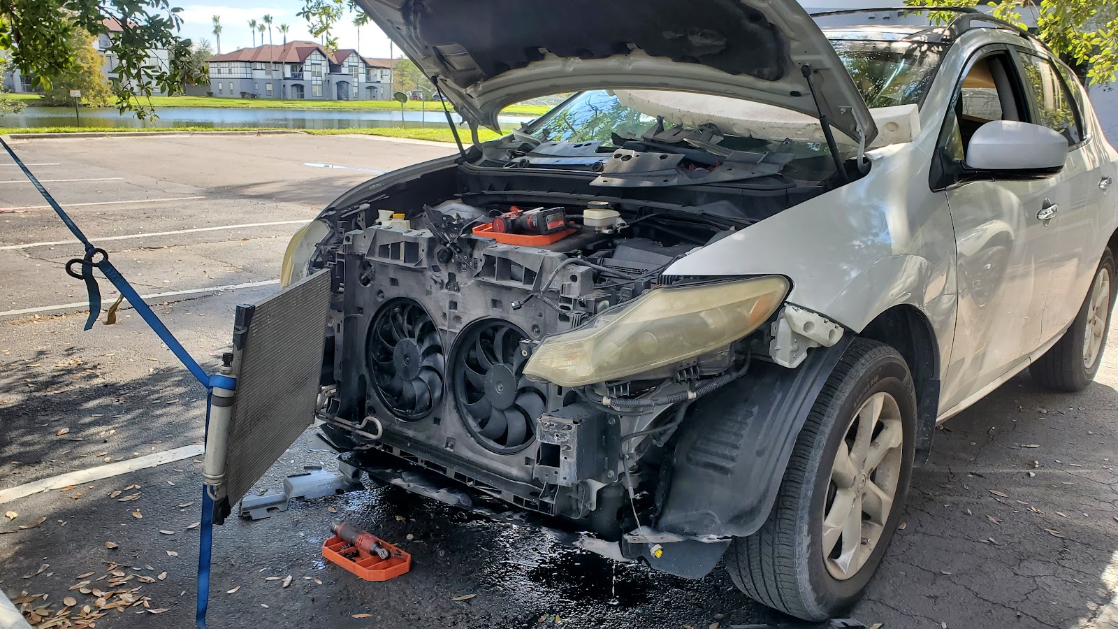 Front-end repair and cooling-system work